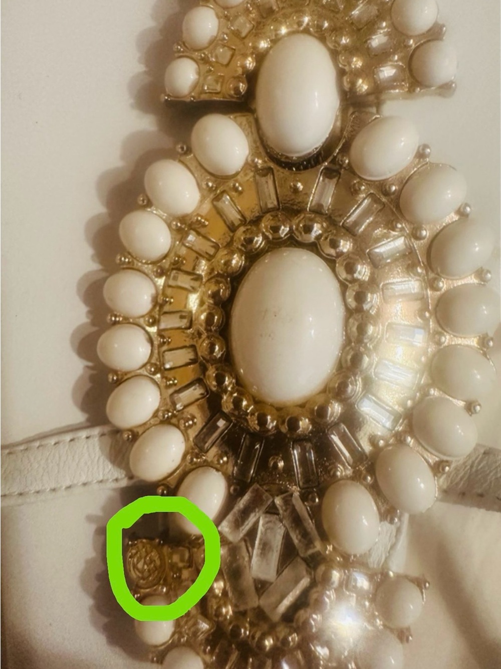 kate spade White Jeweled T-Strap Sandals - Picture 4 of 4